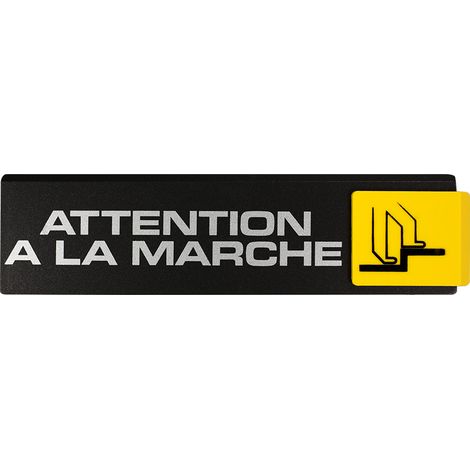 Plaque de porte Attention à la marche - Europe design 175x45mm - 4260020