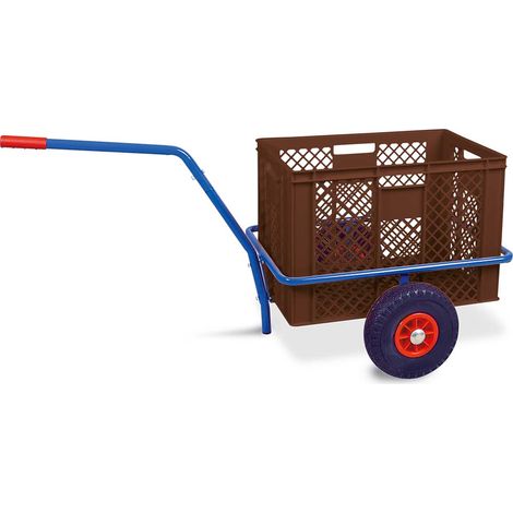 BRB Handwagen mit Kunststoffkorb, H 410 mm, braun, LxBxH 1250x640x660 mm, Tragkraft 200 kg (1/2)