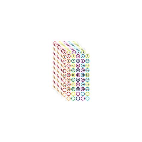 10 Sheets 1-40 Number Labels Stickers Colorful Border Round Stickers for Office Class Organize Label (1/5)