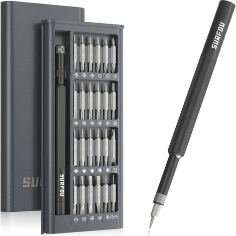 49 en 1 Set Tournevis de Précision, Portable Set Tournevis Bricolage Electronique de Réparation Kit avec 48 Embouts Magnétiques Tournevis Torx Hex pour PC, Lunettes, Montre (1/5)