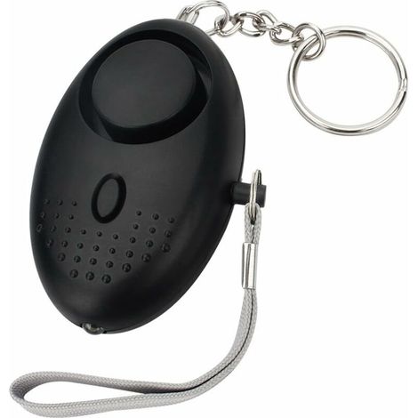 Alarme personnelle, Porte-clés d'alarme de Panique, 140 DB, Alarme de sécurité avec lumière LED pour Femmes, Filles et Personnes âgées (Noir) (1/5)