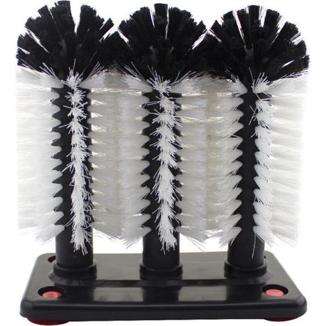 Brosses de rinçage professionnelle montées sur 3 piliers - Avec large plaque à ventouse en aluminium - Brosse à vaisselle pour verres 2618.5 cm (1/3)