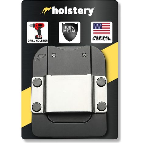 Holstery DriverMaster Pro Porte-Outils pour perceuse sans Fil, perceuse à Percussion, cloueuse, mètre Ruban ou Autres Outils avec Clips de Suspension, entièrement en métal, Noir (1/5)