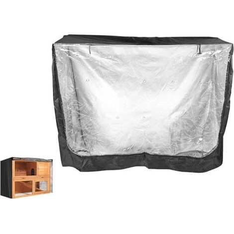 Universelle, wasserdichte Kaninchenstallabdeckung – Doppelter Schutz für Haustiere und Katzen, Schwarz, 122 x 50 x 105 cm (1/5)