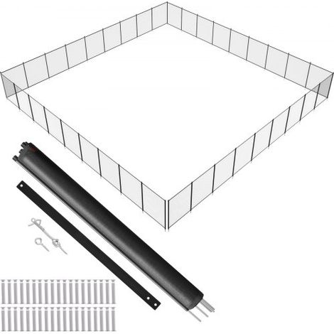 Clôture de Piscine, Barrière de Piscine Creusée 1,21x32,91 m Clôture Amovible de Sécurité Pliable Tige en Aluminium Tissu Maille PVC Teslin 340 g/m² pour Protection Enfants Animaux Domestiques (1/4)