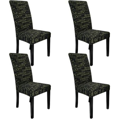 4 housses de chaise universelles extensibles et lavables en Lycra pour salle à manger (1/5)