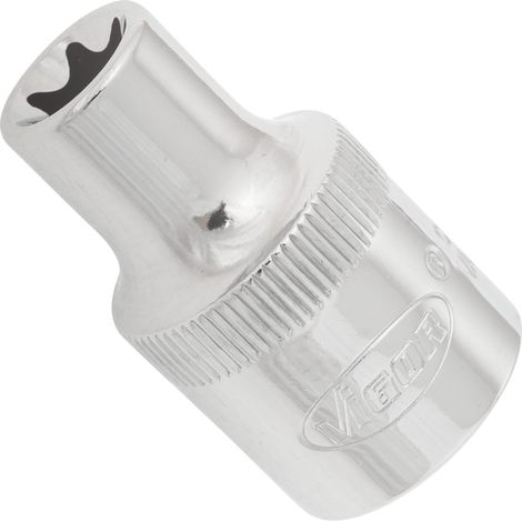 Vigor Carré femelle entraînement 12,5 = 1/2 pouce Douille TORX pour profil TORX extérieur - Carré creux 12,5 mm (1/2 pouce) - Profil TORX extérieur - Ouverture de clé: E 11 - Longueur totale: 38 mm (1/2)