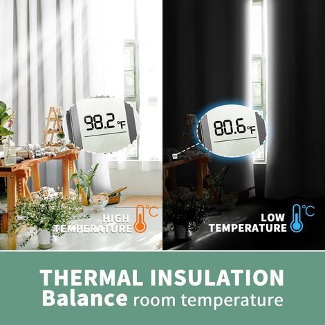 Rideaux 100% occultants de 84 pouces de long 2 panneaux, rideaux de fenêtre à isolation thermique pour salon/chambre à coucher avec doublure noire, rideaux à œillets bloquant la lumière, chacun 52 pou (1/5)