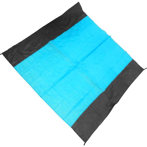 Faltbare Stranddecke aus Polyester und Nylon, wasserdicht und sandabweisend, mit Aufbewahrungstasche aus Stoff, ideal für Picknicks, Reisen und Camping (blau). (1/4)
