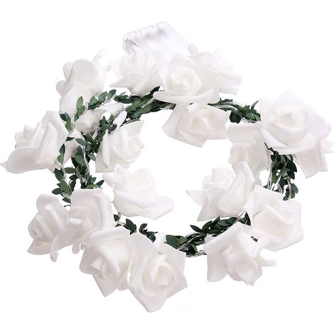 Guirlande Lumineuse Fleurie - 20 Roses Artificielles avec LED Blanc Chaud - Pour Décoration Intérieure Extérieure Jardin Patio Chambre - Fonctionne sur Piles - 1 Pièce (1/5)