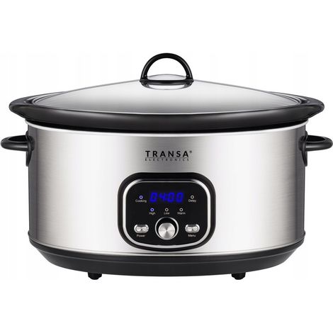 Calentador lento. Olla de cerámica. Programador Transa Electronics. 6,5 L, 320 W.