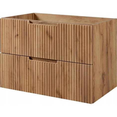 Meuble de salle de bain suspendu sous vasque VENA chêne 80 cm