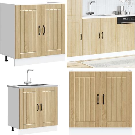 vidaXL Meuble de base de lavabo Lucca chêne sonoma bois d'ingénierie (1/5)