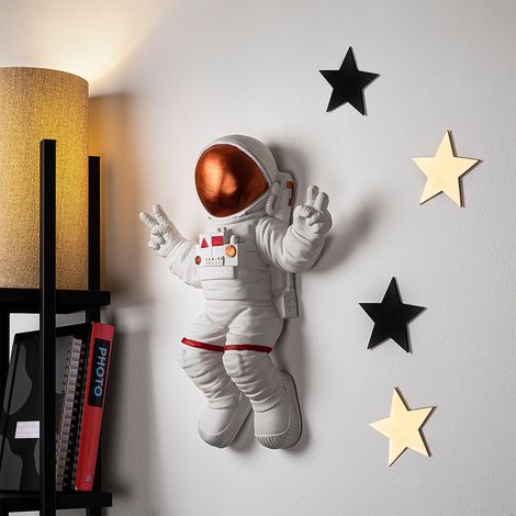 Decoración de pared con el símbolo de la paz de astronauta, 35 x 47 cm, para dormitorio juvenil o espacio creativo. (1/5)