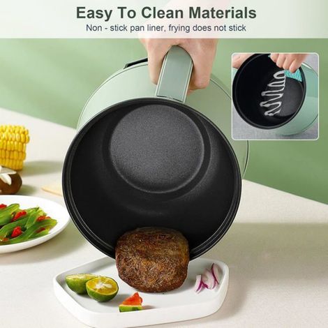 ®RisingFF Cuiseur vapeur électrique multifonction, idéal pour les nouilles, les pâtes, les œufs et la soupe (blanc) (1/5)