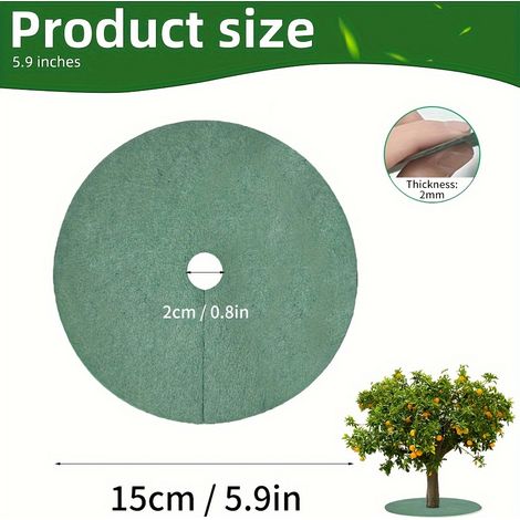 20 anneaux de paillage d'arbre en non-tissé, Tapis anti-mauvaises herbes pour inhiber la croissance des mauvaises herbes et contrôler l'aménagement paysager, Protection des racines des plantes, 5,9 po (1/5)