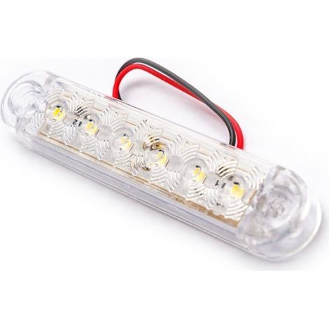 Seitenmarkierungsleuchte 6 LED FR0173B 12-24V 100mm in Weiß