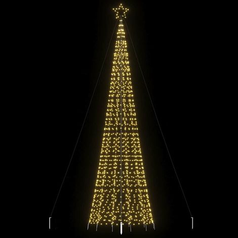 vidaXL Albero di Natale a LED con Punte 1534 LED Bianco Caldo 500