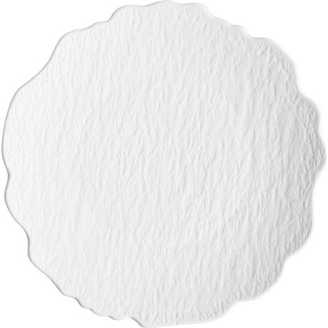 Assiette creuse de forme irrégulière, assiette en céramique créative de style occidental, 20 cm (8 pouces), blanche, (1/4)