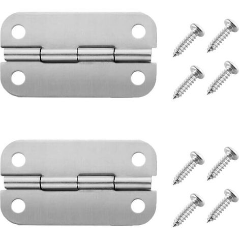 Juego de 2 bisagras de refrigeración de acero inoxidable con tornillos de repuesto para nevera portátil de camping Igloo.