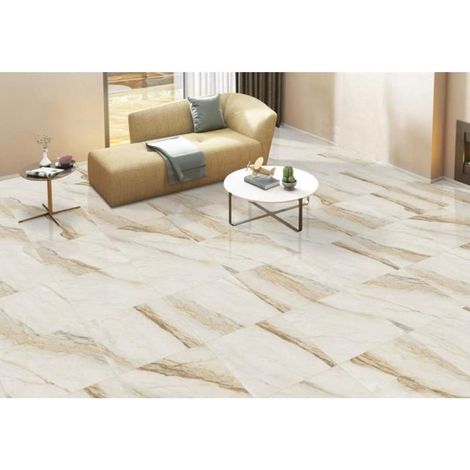 Carrelage rectifié 60x60 modèle MAURITLUS WHITE Brillant - Paquet de 1.44 m2