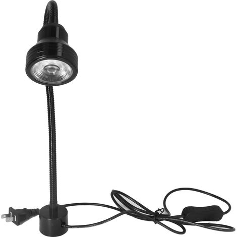 Lampe de travail magnétique 7W LEDs à col flexible, base aimantée métallique pour établi CNC, prise US 110-220V (1/5)
