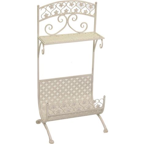 Porte-revues en métal blanc Letizia cm31x42h85