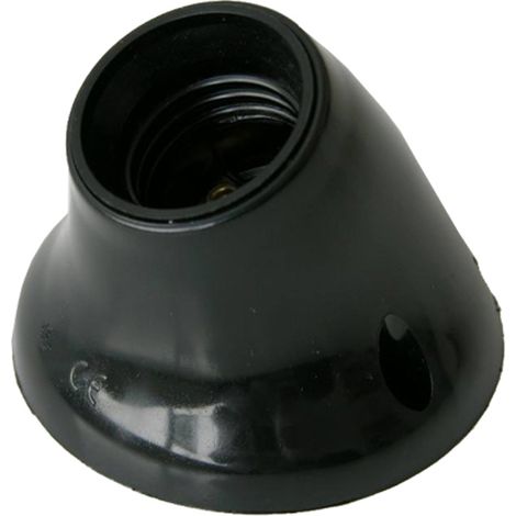 Portalamparas rosca Edison E27 zocalo curvo negro