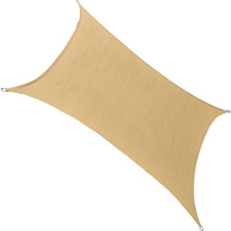 Rechteckiges Sonnensegel 2x2m, UV-Schutz, sandfarben, ideal für Terrasse, Garten, Balkon oder den Außenbereich. (1/5)