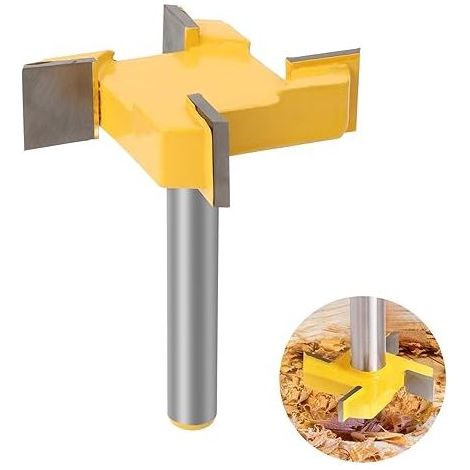 Fraise à raboter, 8mm Tige Routeur Bit, Fraise à aplatir, Fraise à plaque, Fraise à bois pour défonceuse, T Forme Routeur, pour le travail du bois en surface (1/5)