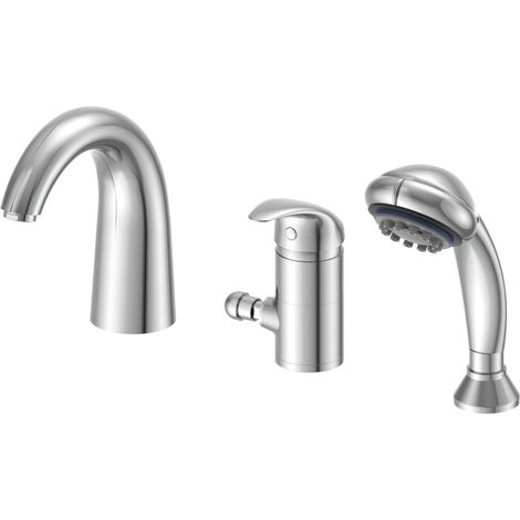 Aqualine Kasiopea - Badewannenarmatur für Wannenrand, 3-Loch-Montage, Chrom 1107-30 (1/3)
