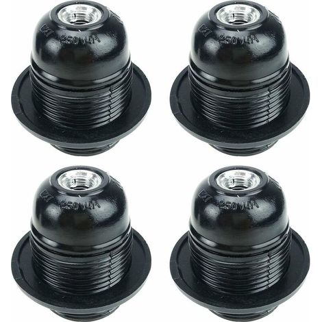 Vis E27 Noir, Support D'ampoule E27, 4 Pièces Douille E27, Ampoule à Douille E27, Douille D'ampoule Solide, Adaptateur Noir Socket, Douilles de Lampe Décoration Café Cuisine Cafétéria Industrie et DIY (1/5)