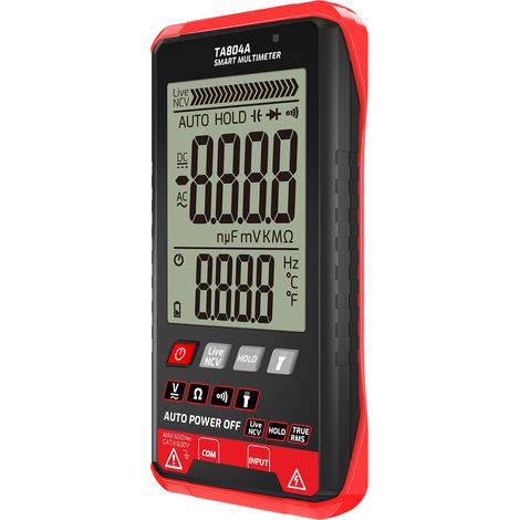 Multimètre numérique professionnel testeur automatique RMS réel multimètre fin intelligent ohmmètre détecteur NCV voltmètre capacimètre testeur diode mode auto et manuel double (1/2)