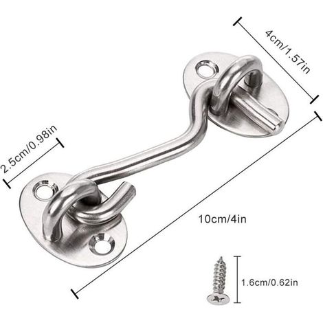 Safety hook for sliding doors – Stainless steel, 2-pack – Robust and discreet locking mechanism