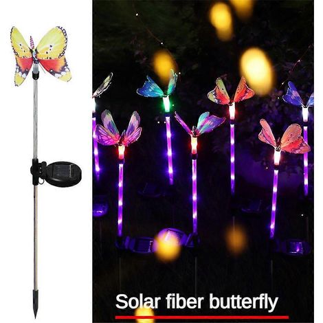 Lampe papillon solaire étanche, compatible avec douille au sol, idéale pour la décoration de jardin. Neuve. (1/5)
