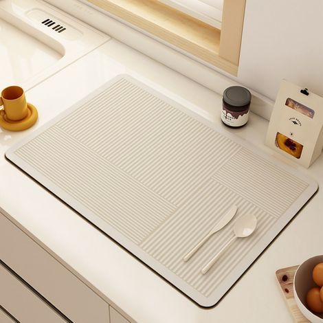 LAN Luxury – Quadratische Küchenabtropfmatte (40 x 50 cm, Kieselgur), aus Kieselgur, strapazierfähig und saugfähig, für Tische, Couchtische, als Hitzeschutz und Wärmedämmung. (1/5)