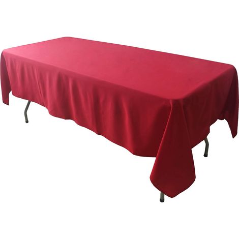 1 Nappe Rectangulaire, Polyester, 150x300 cm, Rouge, Sans Couture, Bord Ourlé, Pour Mariage
