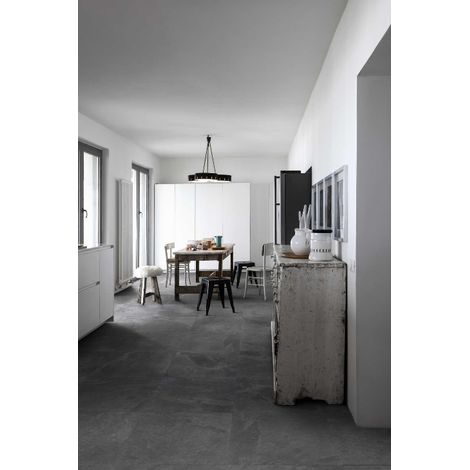 Carrelage Intérieur Effet Pierre ARDESIA 75x75 cm Antracite Ardesia (1/4)