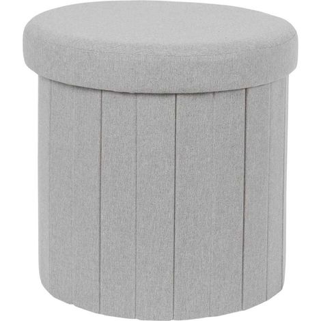 Pouf Coffre Pliable Gris 38x38 cm (1/4)