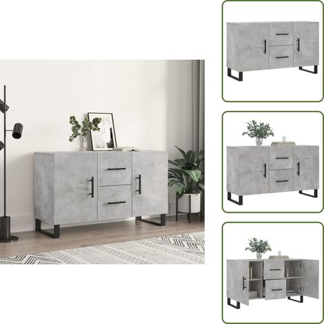 Sideboard Betongrau 100x36x60 cm Holzwerkstoff - Sideboard - Wohnzimmertisch - Holzmöbel - Grau Sideboard - Modernes Sideboard (1/5)
