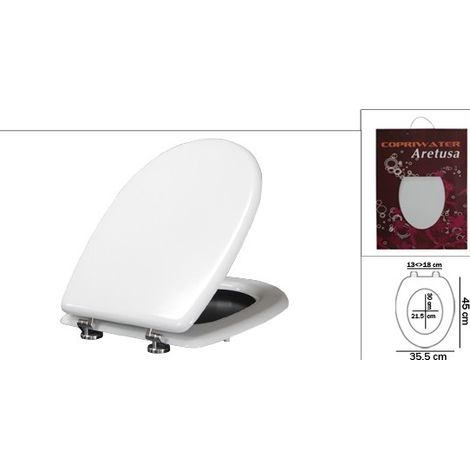 Copriwater Tavoletta WC in Legno MDF Aretusa Bianco 35,5 x 45 cm (1/2)