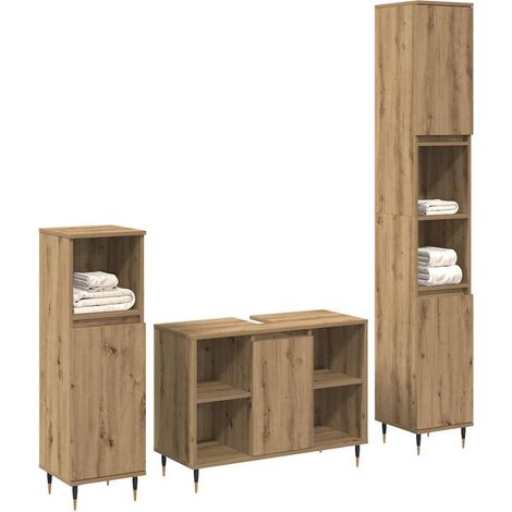 Maison Exclusive - Badezimmermöbel-Set mit Regal 3 pcs Artisan-Ei