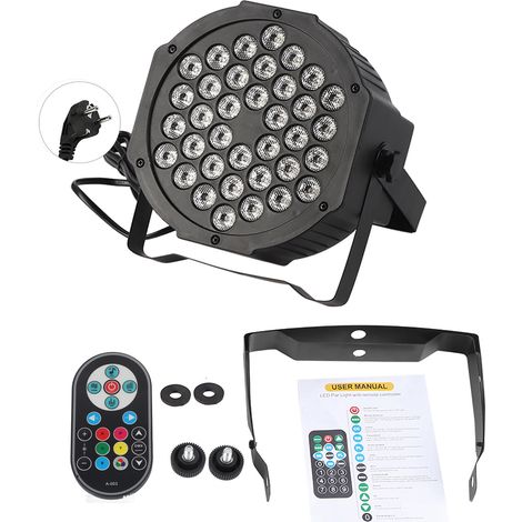 Lumière de scène RGB 72W 36LED DMX512 pour fête disco club avec télécommande, prise EU 110V240V (1/5)
