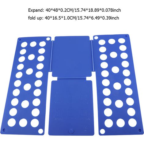 Schnellfaltbarer Kleiderorganizer für Kinder und Erwachsene Kleiderfalttisch Multifunktional für T-Shirts und Hosen Blaues Kleiderschrank-Organisationsset (1/5)