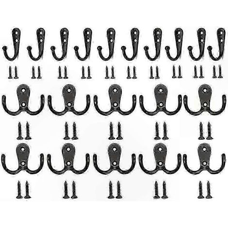 Vintage-Wandhaken aus Metall – Set mit 20 Einzel- und Doppelhaken für Mäntel, Hüte und Dekoration (1/5)