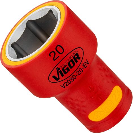 VIGOR Steckschlüsseleinsatz, EV, 3/8 (10 mm) Vierkant hohl, Außen Sechskant Profil, SW 20 mm (1/2)
