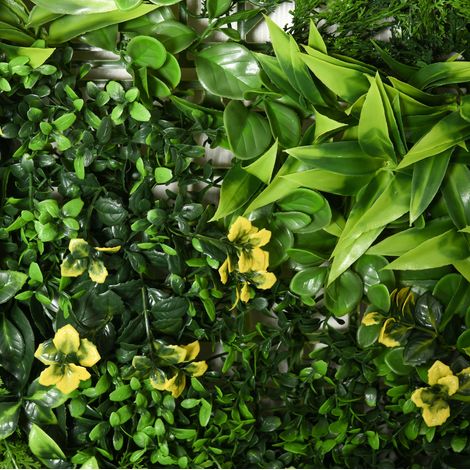Panneaux muraux végétaux artificiels 12 pièces 50x50 cm protection UV pour jardin et terrasse (1/5)