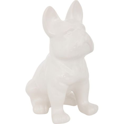 Statuette Déco "Bulldog" 23cm Blanc (1/2)