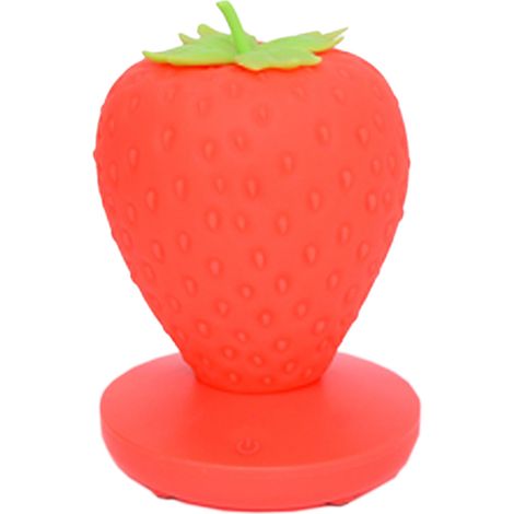 Veilleuse En Forme De Fraise - En Silicone Souple - Charge USB - 3 Niveaux De Luminosité - Pour Chambre À Coucher Et Salle De Bain - 1 Pièce (1/5)