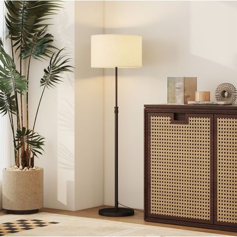 Lampada da terra nera regolabile 40 x 40 x 168 cm con telecomando e paralume in tessuto - CHICFURN (1/5)